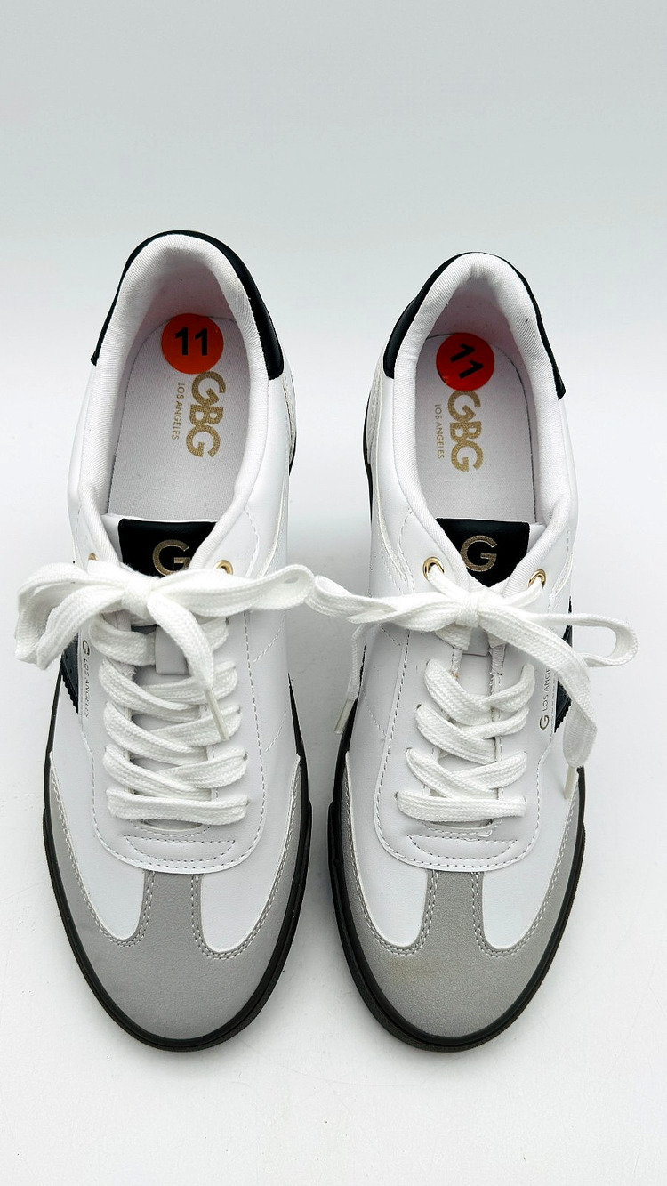 G by GUESS Men's White Black Gray Low Top Sneaker Shoes Size 11